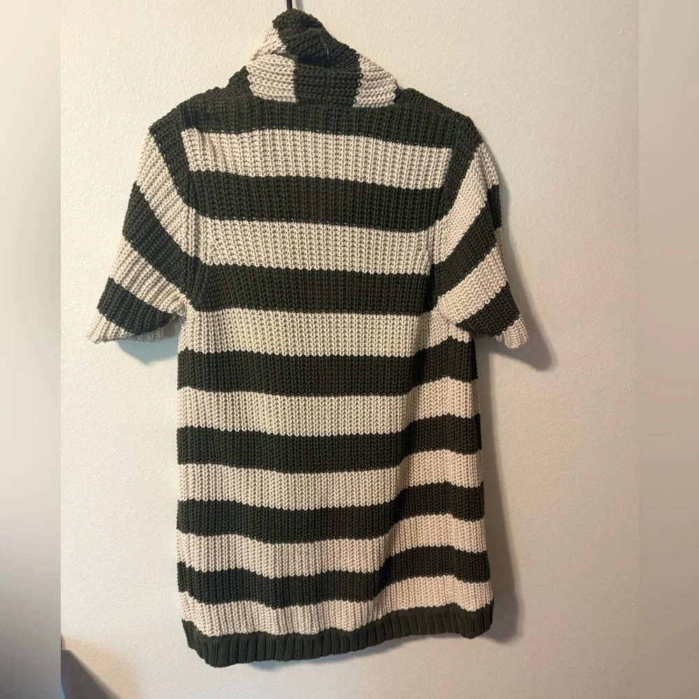 Nine West Olive and Cream Striped Cardigan - Picture 2 of 4